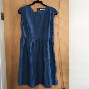 Chambray Denim Sleeveless Sun Dress